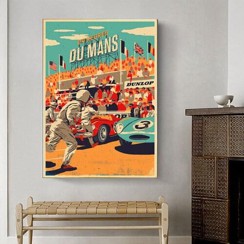 F1 Racing Posters And Prints Le Mans 24 Hours Endurance Race Canvas Print Classic Wall Art Pictures Living Room Home Decoration