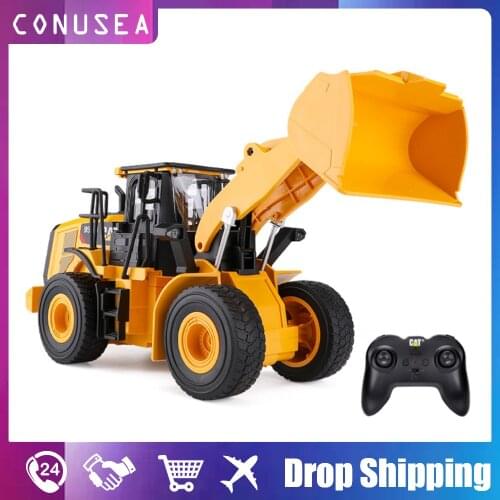 Caterpillar HUINA 1:24 RC Truck Loader Heavy Bulldozer Tractor Model Engineering Car Excavator Radio Controlled Car Toys for Boy