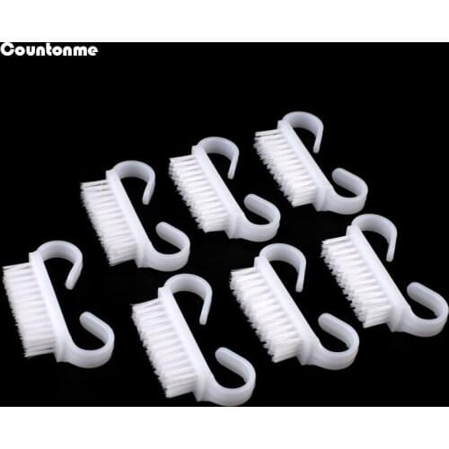 50Pcs Nail Cleaning Brush Powder Soft Remover Small Angle White Handle Dusting Professional Care Tool Manicure Pedicure Brushes