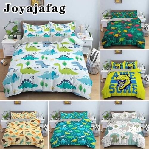Bedding Set 3D Dinosaur Kids Duvet Cover For Boys Girls Cartoon Super Soft NO Comfoter Single/Queen/King Size Gifts