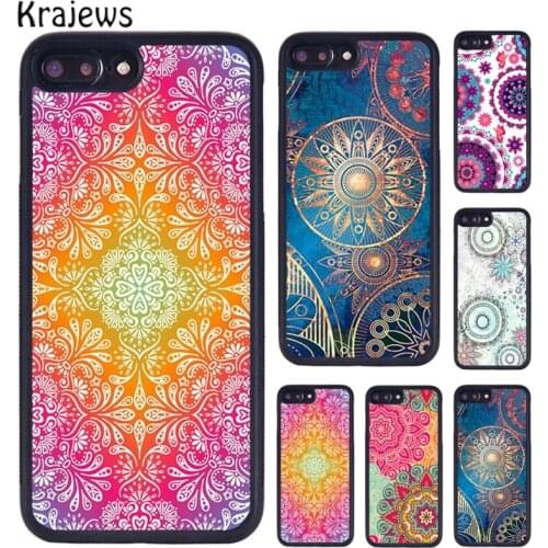 Krajews Trippy Tie Dye Floral Mandala TPU Phone Case For iPhone 5 6S 7 8 Plus 11 12 Pro X XR XS Max Samsung Galaxy S7 S8 S9 S10