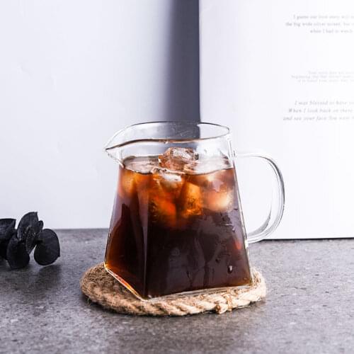 Square sharing pot flower tea heat-resistant transparent glass hand-made coffee appliance carafe drip pot filter cup gift LB1247