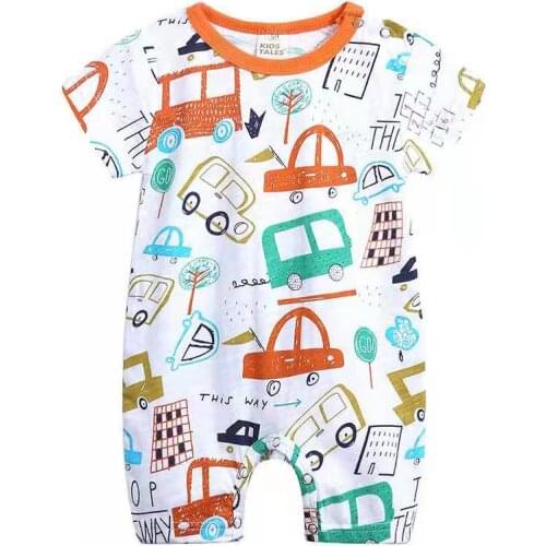 0-24 Months Summer Cartoon Baby Infant Toddler Cotton Romper Boy Girl Kid Clothes Short Sleeve Newborn Jumpsuit Outfits Clothes