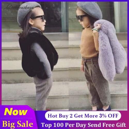 Girls Fur Vest For Kids Outerwear 2020 New Thick Warm Faux Fur Environmentally Friendlyur Colorful Vest Spring&Winter Clothes