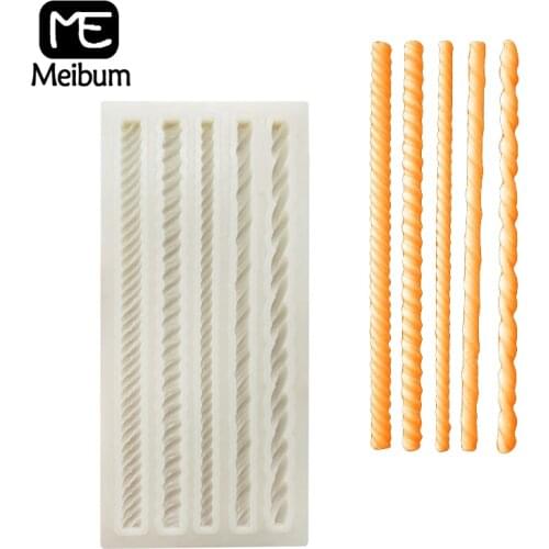 Meibum Braided Rope Cake Edge Decorating Tool Party Silicone Fondant Mold Sugarcraft Mould Kitchenware Pastry Baking Tray