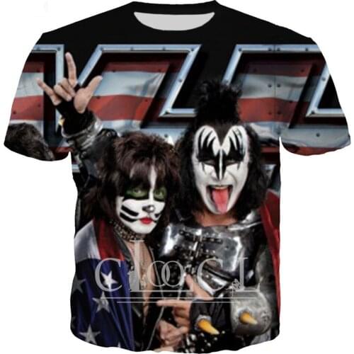CLOOCL Newest Summer Metal Rock KISS Band 3D Print Men Women Fashion T Shirt Casual Harajuku Streetwear Tshirt Pullover Tops