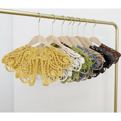 2021 New Fake Collar Shawl Flower Crochet Lace False Collars Shirt Women Detachable Collar Half Shirt Faux Collar Shawl Scarf