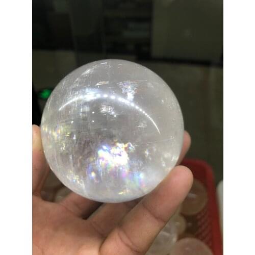 Optically transparent mm calcite rainbow Icelandic quartz ball crystal ball