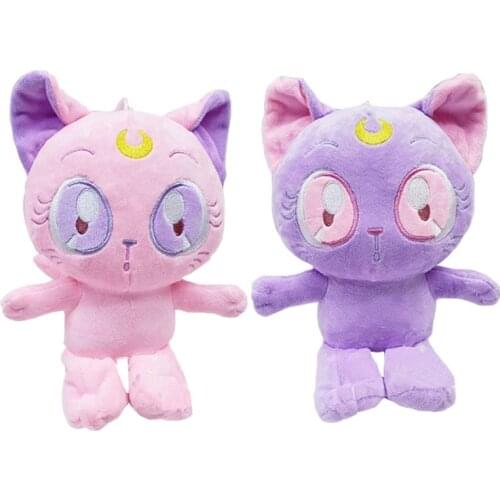 Wholesale 12pcs/lot 20cm Cute Cartoon Animal Cat Plush Toys Soft Pink Purple Cat Stuffed Toy Gifts for Girls