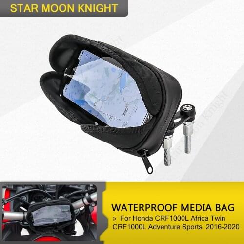 For Honda CRF1000L Africa Twin Adventure Sports Handlebar Phone Stand Holder Mobile GPS Waterproof Media Bag Navigation Bracket