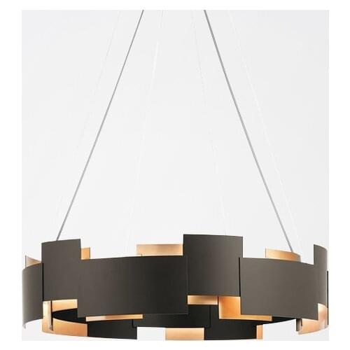 Postmodern Creative Chandelier Dining Living Room Black LED Lighting Hanging Fixtures Study Bedroom Designer Round Chandeliers