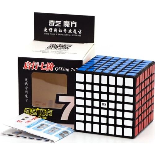 QiYi Qixing S 7x7 Magic Speed Cube Stickerless Black Competition Puzzle Cubes Educational Toys
