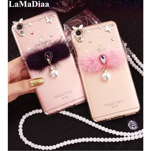 Luxury Rhinestone Diamonds Pendant Soft Phone Case For Xiaomi mi 5S 6 8 Lite 9 SE 5X 6X A2 MAX2 MAX3 Glitter Bling Back Cover