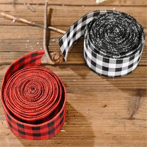 Christmas Ornament Red and Black Lattice Ribbon Christmas Decoration Home Christmas Decoration for Home New Year Decoration 2021