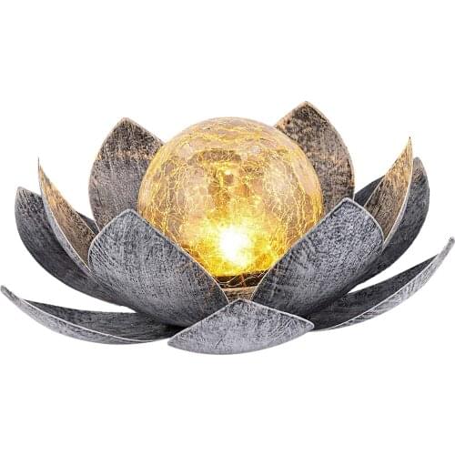 Solar Glass Lotus Solar Courtyard Lamp Outdoor Garden Decoration Light