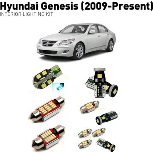 Led interior lights For Hyundai genesis 2009+ 17pc Led Lights For Cars lighting kit automotive bulbs Canbus car-styling