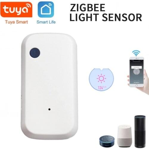 Tuya Zigbee Smart Light Sensor Smart Life App Control Lighting Illumination Sensor Detector to AI Automation 1000LUX 12V Max
