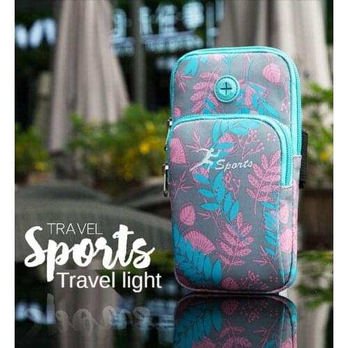 Sports Fitness Mobile Arm Bag Large Capacity Double Pockets Design Mens and Womens Running Waterproof Wrist Package