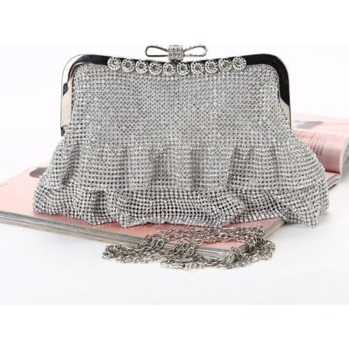 Creative style diamond evening bag handmade skirt evening dress bag rhinestone clutch