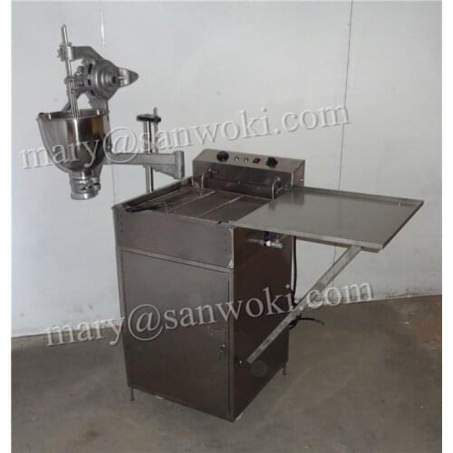 Vertical hand shake donut machine with 25L fryer Doughnut maker 3 moulds manual donut making machine Flower round Botti machine