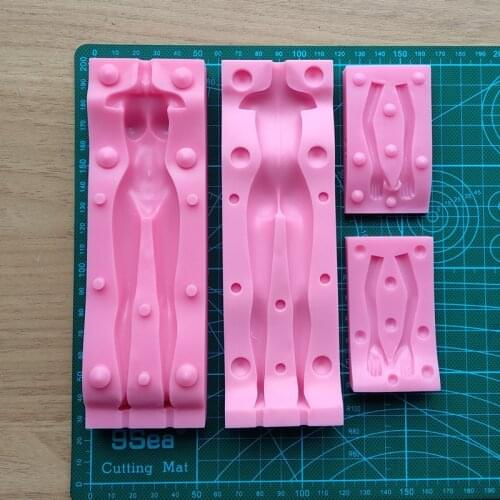 High Quality Women Body Silicone Mold - for Cupcake Topper, Fondant Craft, Jewelry DIY, Resin Polymer Clay, Candy Mold SQ18102