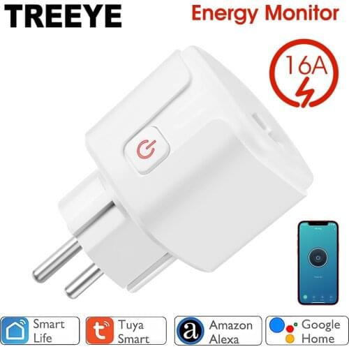 WiFi Smart Plug 16A EU Socket Tuya Smart Life APP Work with Alexa Google Home Assistant Voice Control Power Monitor Timing