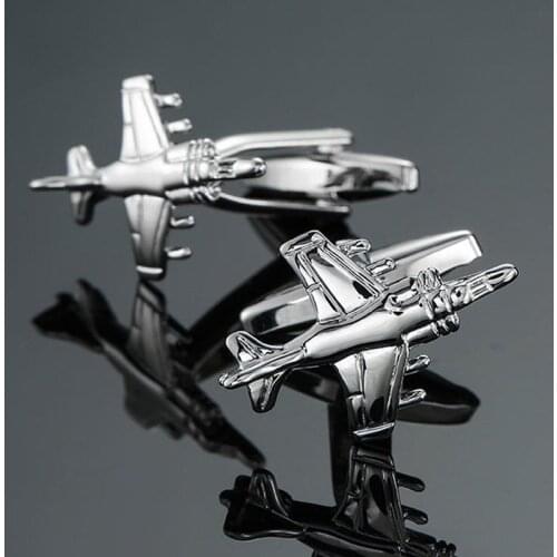 Aircraft CUFFLINKS NEW JEWELRY high quality fighter Cufflinks mens shirt suit pin badge for fathers Day gift