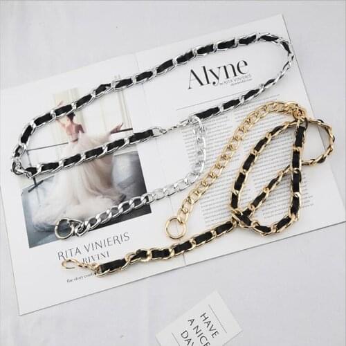 Kemeiqi Menand women hip-hop metal belt chain accessories fashion dress jeansbelt decoration trendy pants chain fashionall-match
