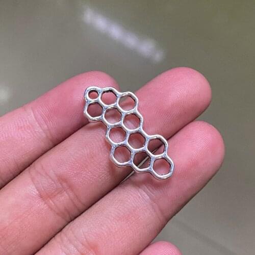 12pcs 31x16mm Honeycomb Connector Pendants Charms Jewelry Making DIY Mens WomenNecklace Bracelet Handmade Crafts Accessories