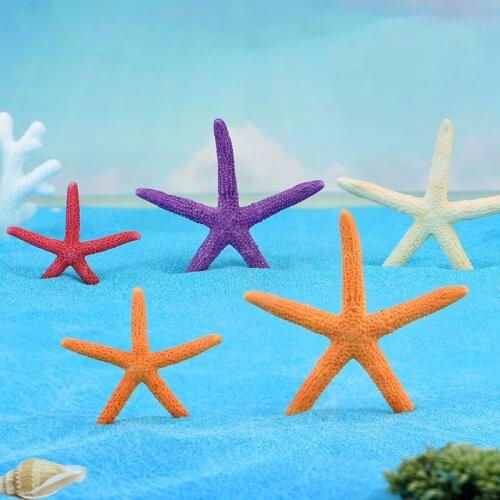 12PCS Colorful Starfish Sea Star Ocean Animal Model Small Figurine Crafts Figure DIY Ornament Miniatures Decoration