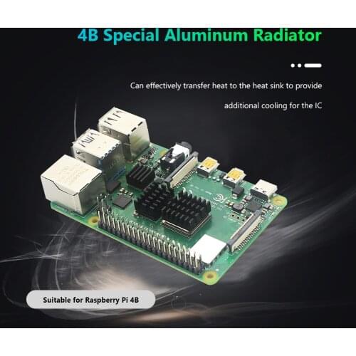 3pcs Set Aluminum Heatsink for Raspberry Pi 4B Cooler Heat Sink Cooling Pad Radiator with Thermal Tape