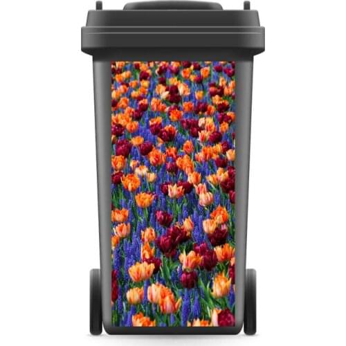 3D Creative Rubbish Bin Sticker Flower Field Wallpaper mural Wall Print Decal Removable Wall Mural Kitchen Garden Decor Gift