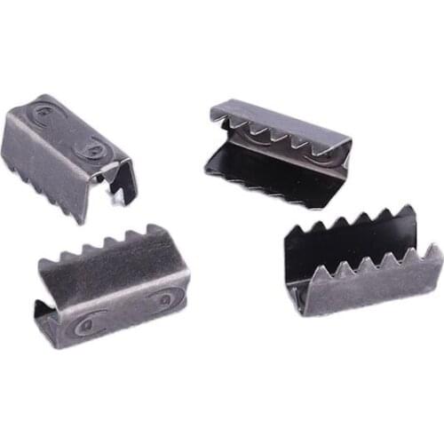 50pcs Crimp Beads Cord end caps Ribbon Leather clip gunmetal color rope clip sewing tool