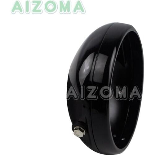 7 inch Motorcycle Headlight Mount Cover Black for Harley Softail Fat Boy Dyna Bobber FL Custom Head Light Bucket Housing Shell