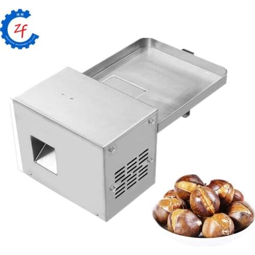 Automatic raw chestnut opening cutting peeling machine