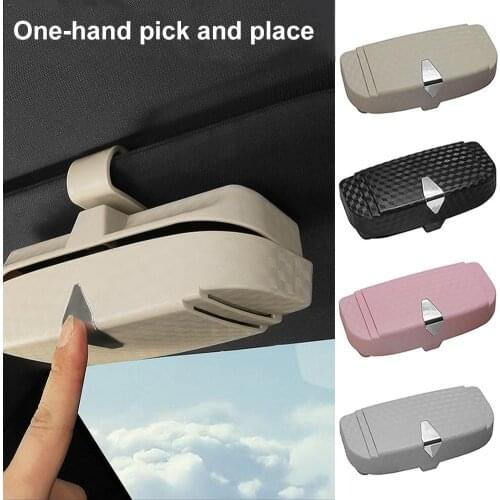 Car Sun Visor Glasses Case Eye Sunglasses Organizer Mount With Ticket Card Clip Auto Snap-Clip Glasses Holder Car Interior