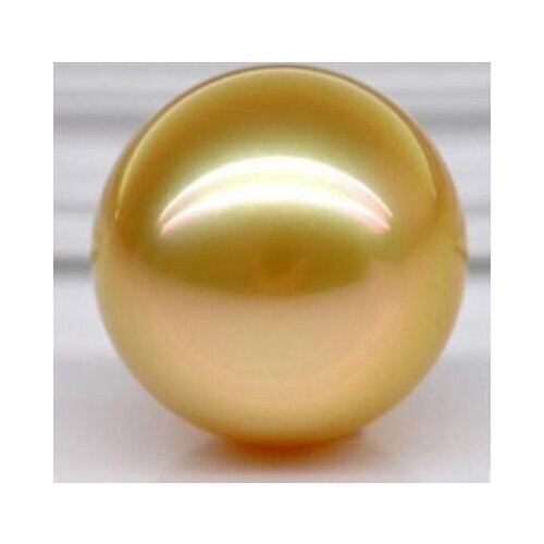 Free shipping Noble jewelry PAIR OF HUGE 10-16MM PERFECT ROUND SOUTH SEA GENUINE GOLD LOOSE PEARL