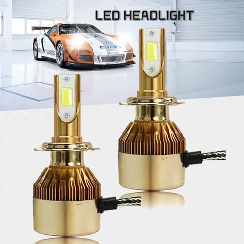 C6 Car LED Headlight Two-Color Temperature Yellow White Light H1 H3 H7 H8 H9 H11 9005 880 Super Bright Spotlight Fog Lamp Bulb