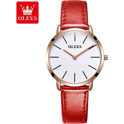 OLEVS Fashion Luxury Watches for Women Stylish Elegant Leather Strap Fashion Simple Ladies Female Wrist Watch Clock montre femme