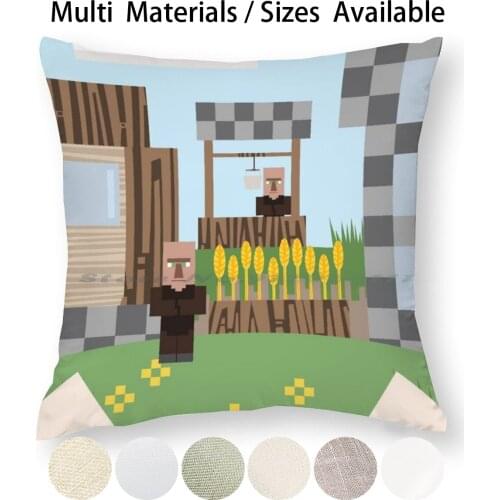 Testificate Village Pillow Case Throw Pillow Cover Cotton Linen Flax Mojang Notch Gaming Creative Trending Vintage Gift Small
