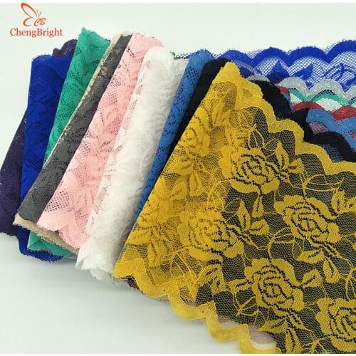 ChengBright Wholesale 2yards High Quality Lace Fabric African Lace Fabric Rose Flower Pattern Lace Ribbon 15cm Width Diy