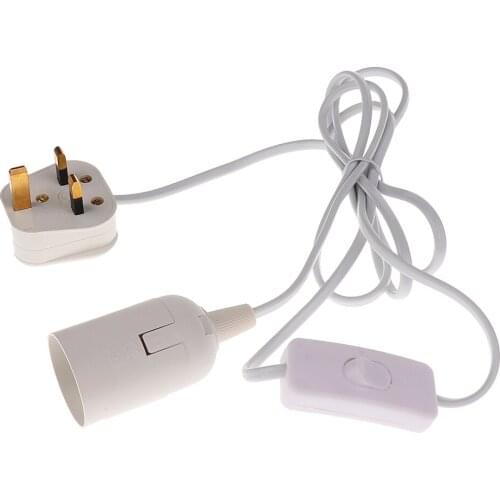 E27 Lamp Socket Base Ceiling Rose Hanging Pendant Holder with Switch UK Plug