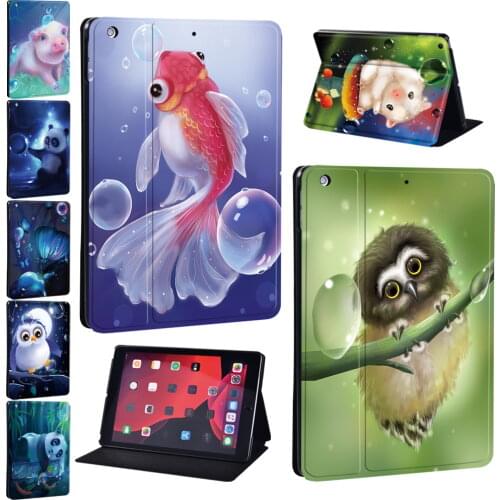 For Apple IPad 5th/6th/7th/8th /IPad 2/3/4 /Mini 1/2/3/4/5 Drop Resistance Animal Print Pattern Tablet Stand Case+Free Stylus