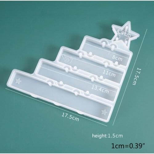 Crystal Epoxy Resin Mold Holiday Christmas Theme Listed Pendant Silicone Mould A0NF