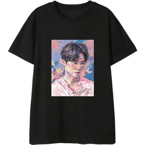 Kpop EXO SUHO Summer new streetwear fashion female T shirts Women Harajuku O-neck Short Sleeve Tshirt Girl Tops White Tee Shirts