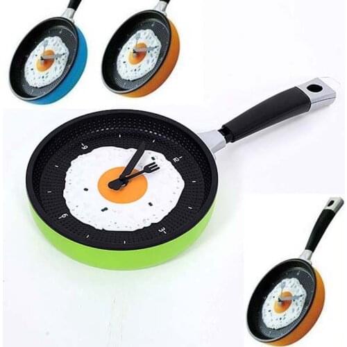 Creative decor clock wall kitchen Omelette Fry Pan Kitchen Fried Egg Design 3d decor watch Wall Clock kitchen Decor Watch