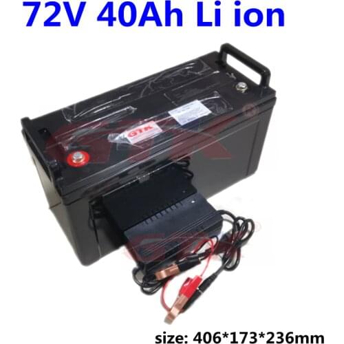 72V 40AH Li-ion Electric Scooter Motorcycle Ebike Battery 72V 5000W Lithium Battery IP68 Waterproof With BMS + Charger