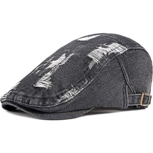 Fibonacci Fashion Men Hats Washed Cotton Do The Old Hole Ivy Hat Flat Cabbie Newsboy Cap