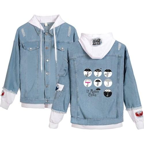 Classic The Umbrella Academy Super Hero Denim Jacket Men/Womens Long Sleeve Cool Fake Two Pieces Jean-Jackets Harajuku Hoodies