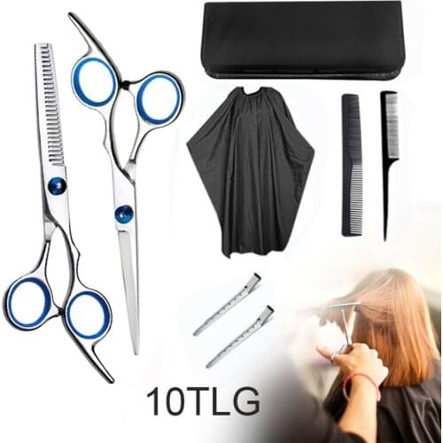 10PCS Hairdressing Scissors Set Hair Cut Styling Tool Salon Hairdressing Professional Hair Cutting Thinning Scissors Set